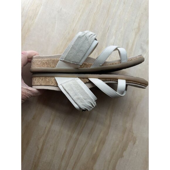 Vionic Landyn Leather Suede Cork-Wrapped Sole Sandals Blue Shadow Size 9.5 EUC - Picture 3 of 5